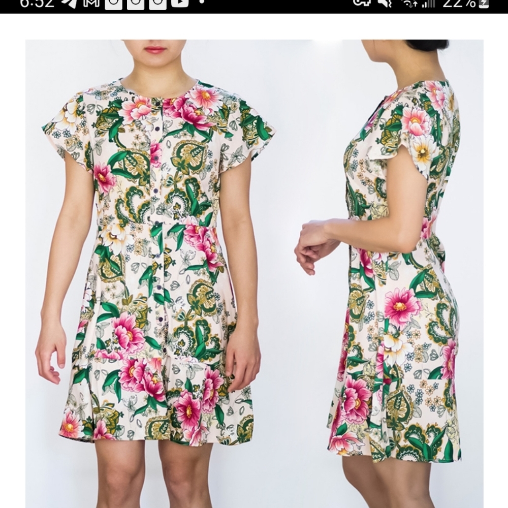 Loft Camilla garden shirt- dress. Beautiful flower print. Springtime ready.